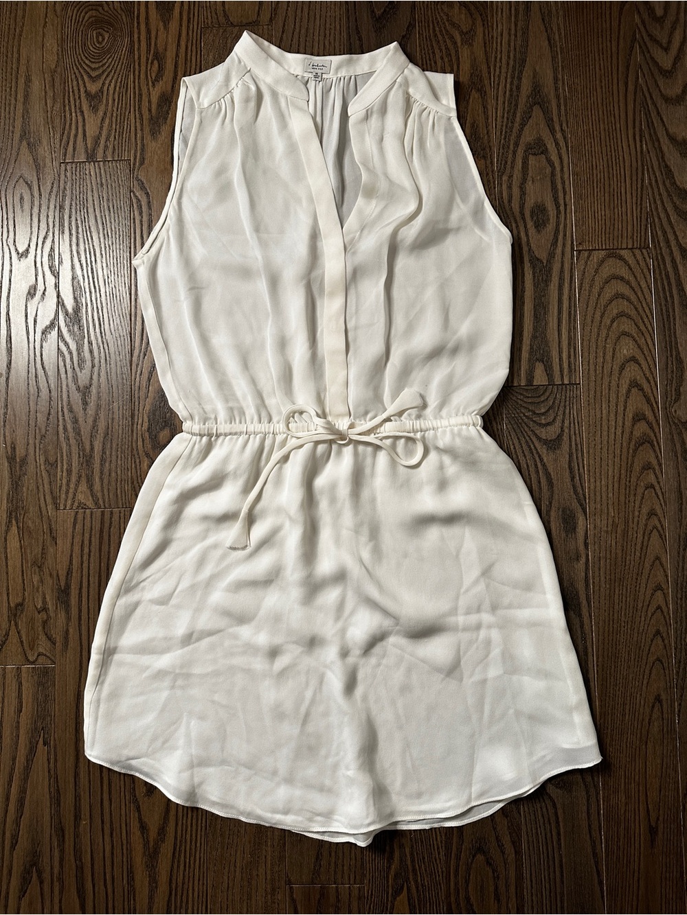 Babaton Benedict Cream Silk Dress with Soft Pleat Neckline